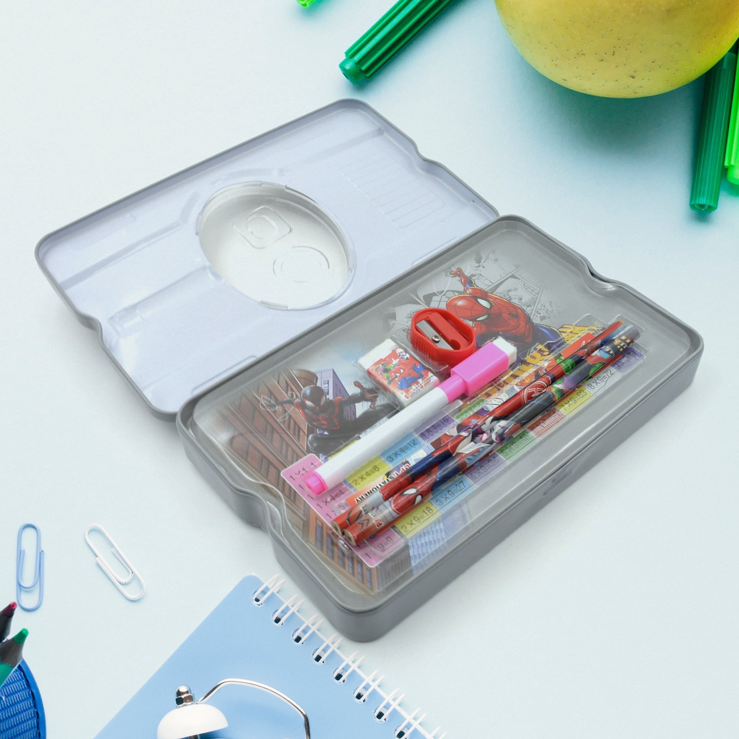 4137 Big Cartoon Printed Metal Compass Box, Pencil Case With Sharpner, Eraser, Pencil, Marker & Scale for Kids Stationery Compass Box, Stationery Gift for School Kids Compass, Pencil Box, Birthday Return Gift for Kids (6 Pc Set) 4137 Big Cartoon Printed Metal Compass Box, Pencil Case With Sharpner, Eraser, Pencil, Marker & Scale for Kids Stationery Compass Box, Stationery Gift for School Kids Compass, Pencil Box, Birthday Return Gift for Kids (6 Pc Set)